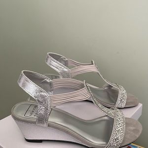 Women’s silver wedge dress sandal